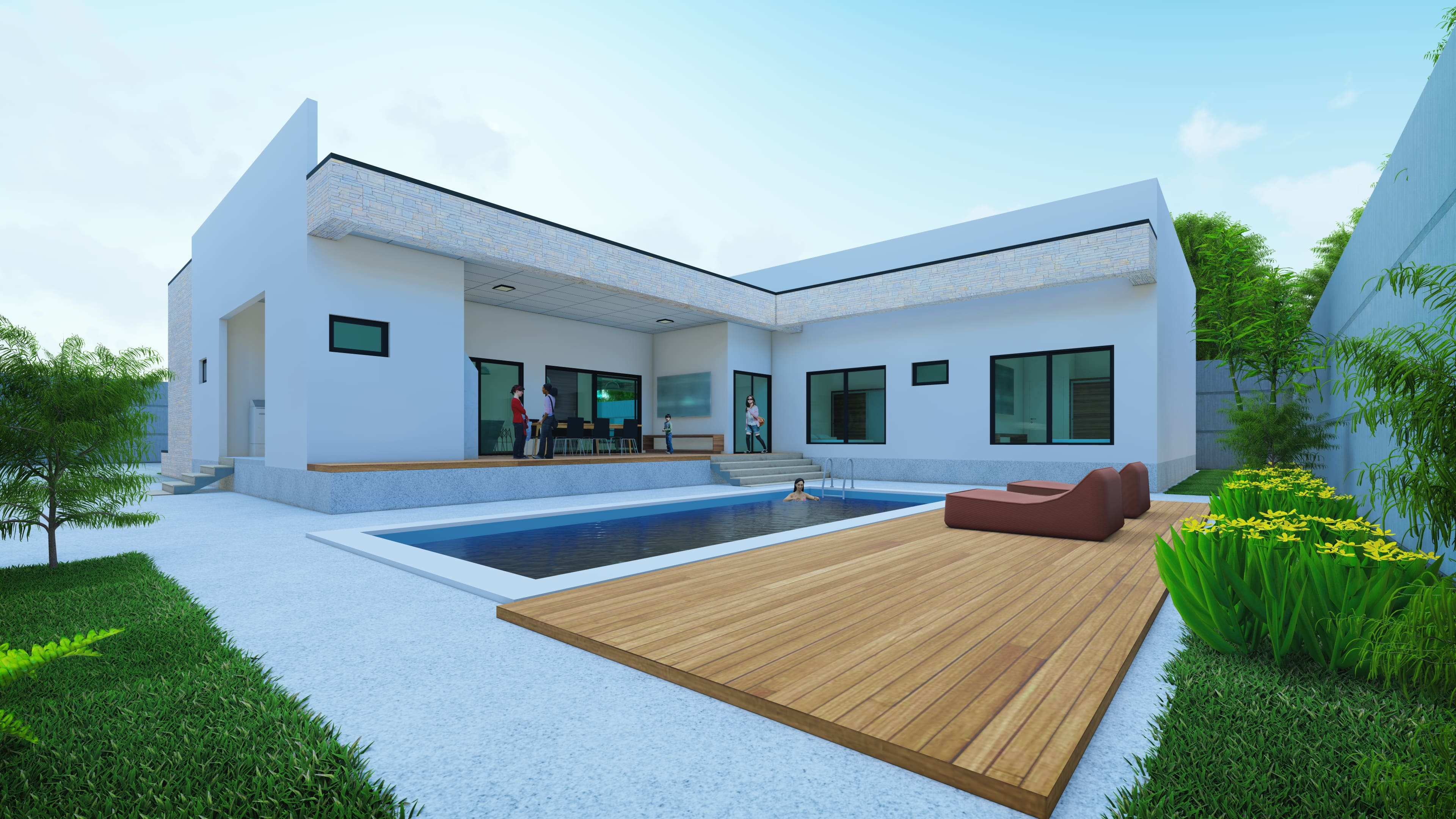 Moradia Térrea com Deck e Piscina